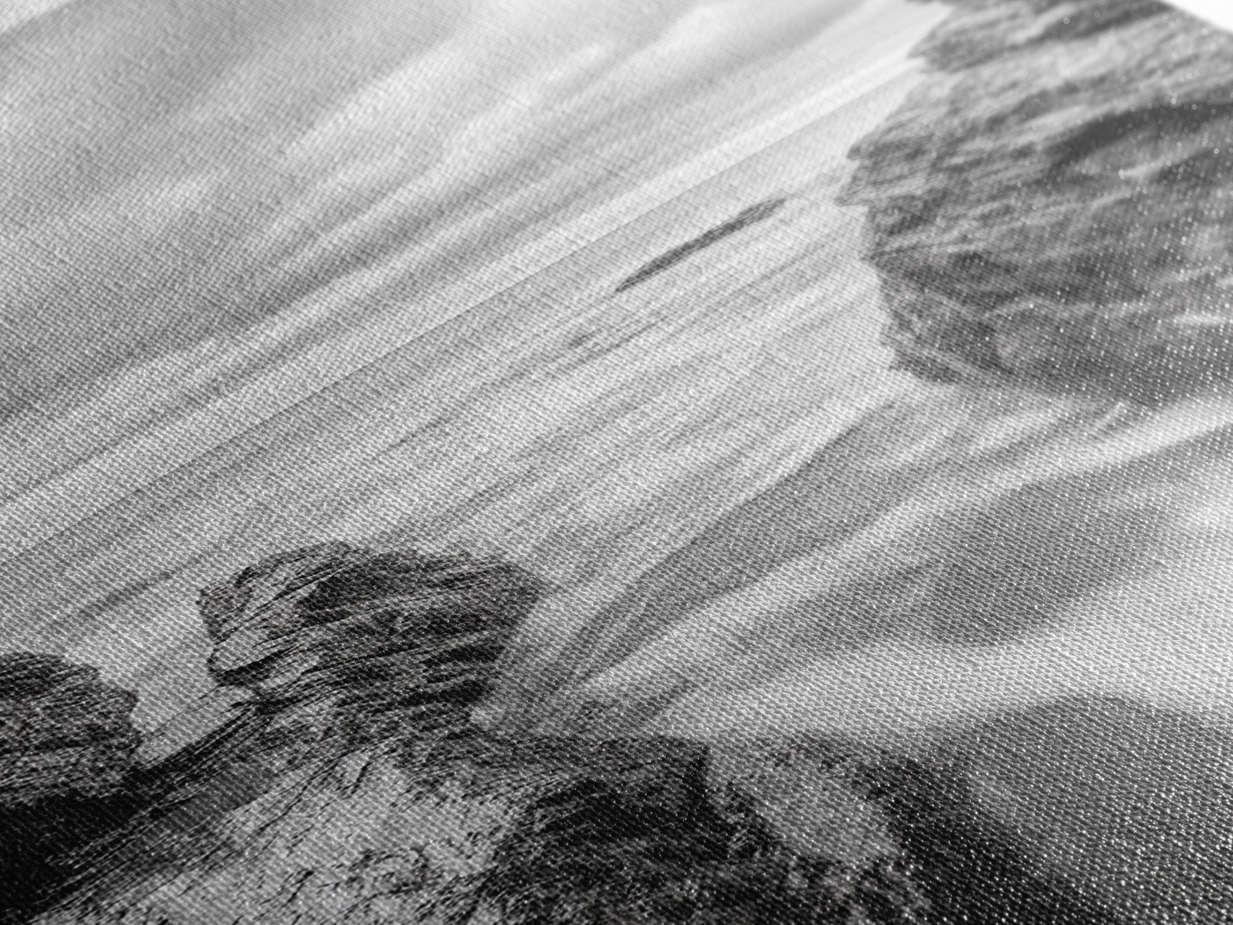 Rocky Sea Gap, Moody Ocean Art, Monochrome Seascape, Minimalist Wall Decor, Canvas Print, Coastal Living Room Wall Art, Living Room Art