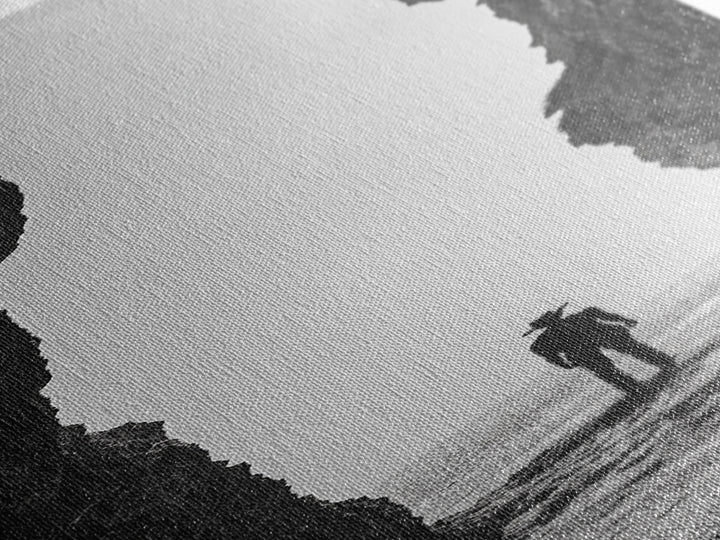 Lone Cowboy, Cliff View, Western Vibes, Silhouette Minimalist, Framed Canvas Print, Farmhouse Wall Art, Masculine Desert Decor