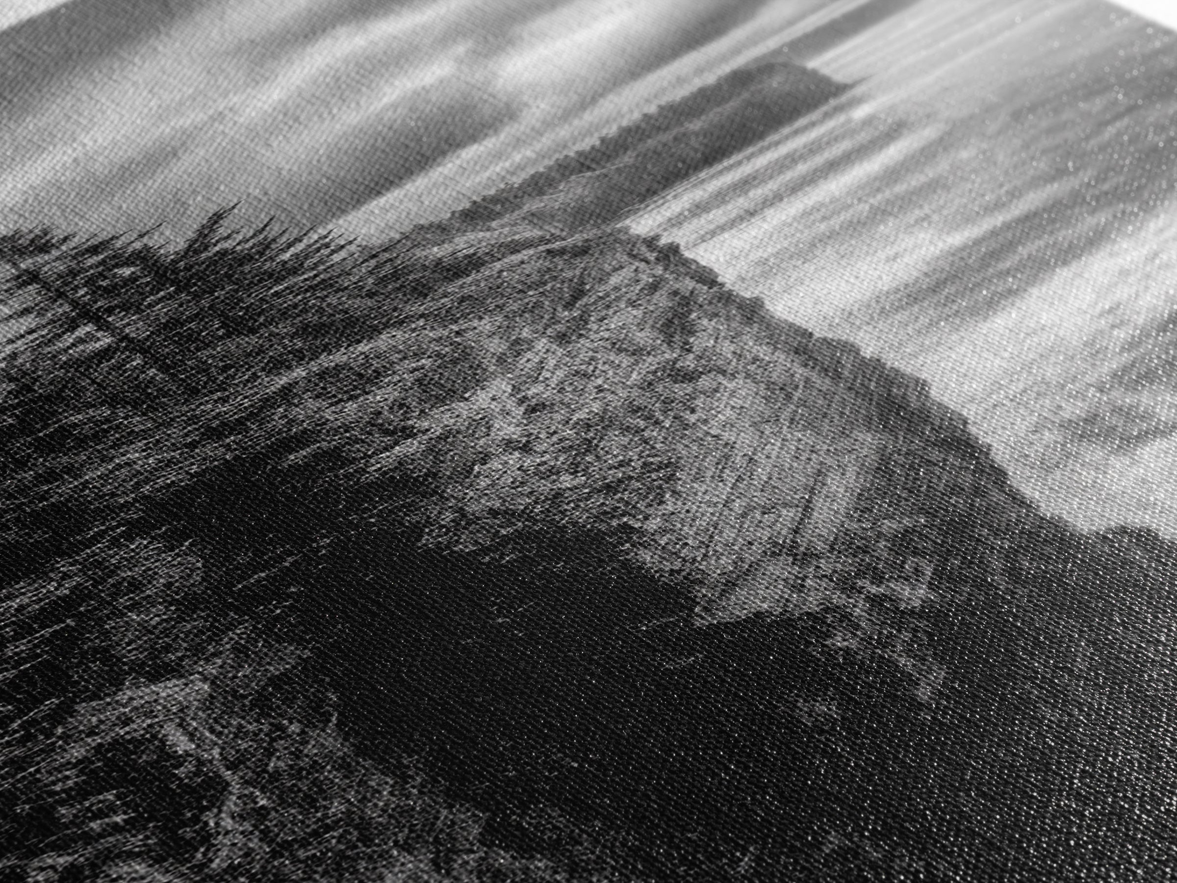 Cliff Coastline, Moody Ocean, Pine Trees, Dramatic Nature Scene, Canvas Print, Cabin Wall Art, Fall Coastal Photography, Rustic Decor