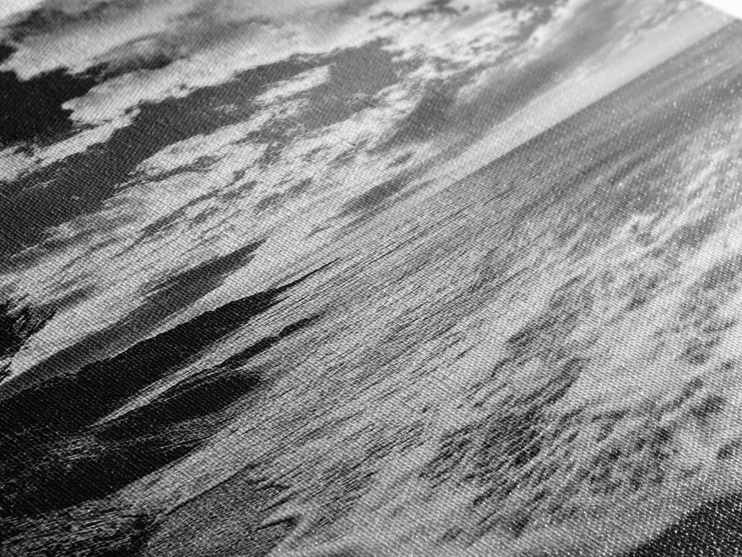 Rocky Coastline, Ocean Foam, Sunset Glow, Framed Canvas Print, Nautical Wall Art, Beach House Decor, Moody Seascape Photography