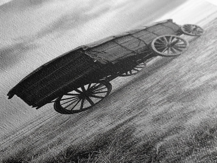 Covered Wagon Trail, Old West Scene, Vintage Rustic Art, Homestead Vibe, Framed Canvas Print, Farmhouse or Office Wall Art, Boho Bedroom