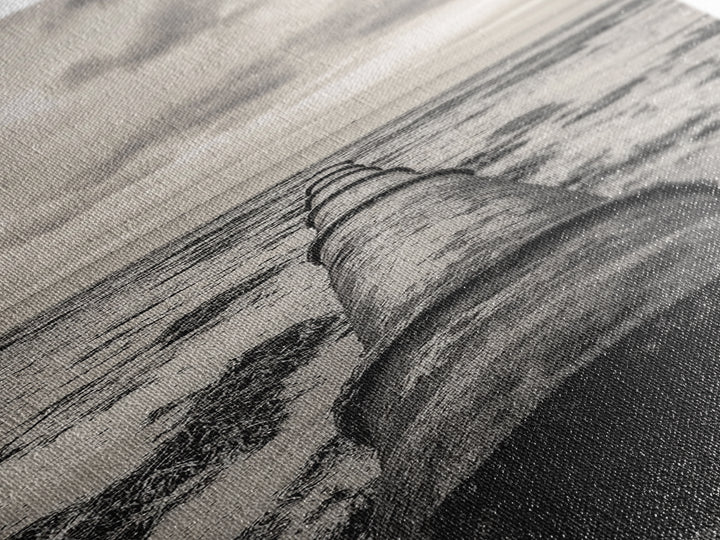 Rusted Pipe Beach, Industrial Coastal Vibe, Grunge Seascape, Framed Canvas Print, Urban Loft Art, Bathroom Wall Art, Office Wall Art