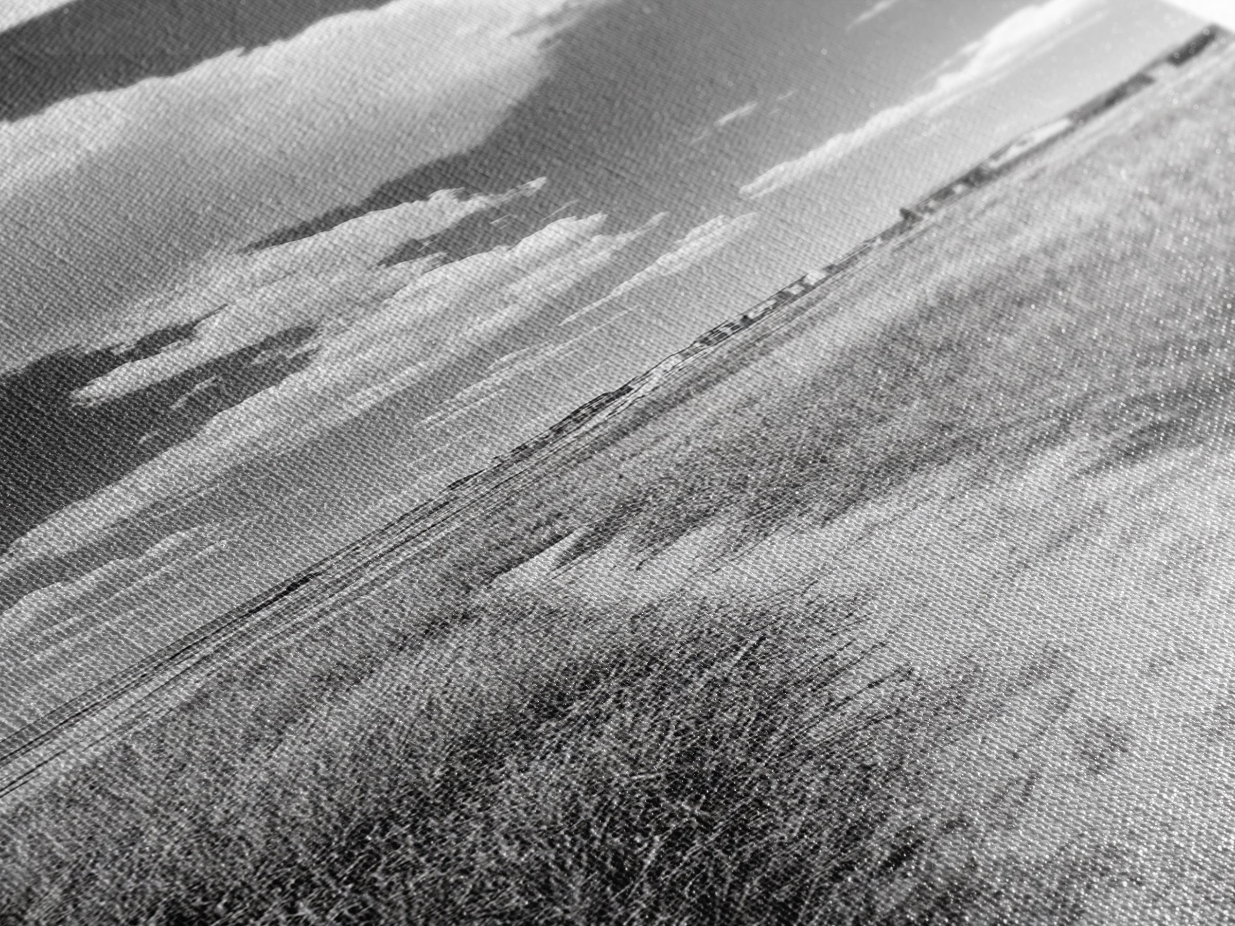 Countryside Trail View, Open Prairie Path, Farmhouse Nature, Framed Canvas Print, Entryway or Rustic Living Room Art, Beach House Decor