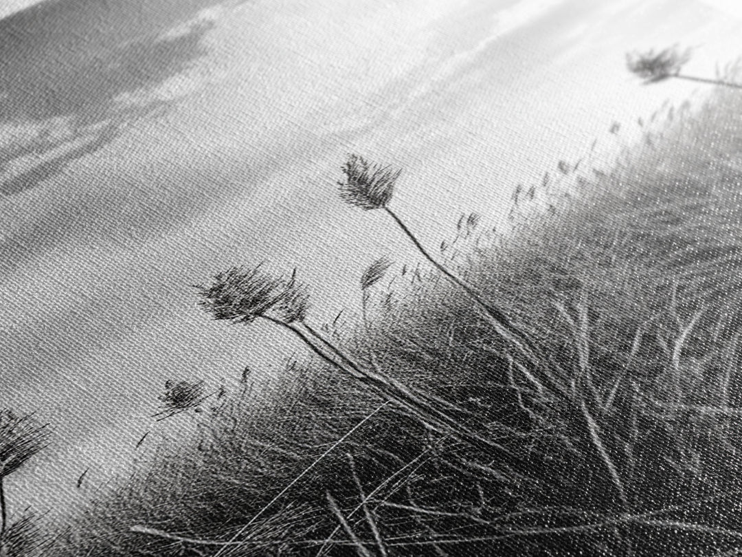 Wild Grass Field, Windswept Plains Scene, Minimalist Nature, Framed Canvas Print, Boho Bedroom Art, Modern Office Wall Art, Rustic Charm