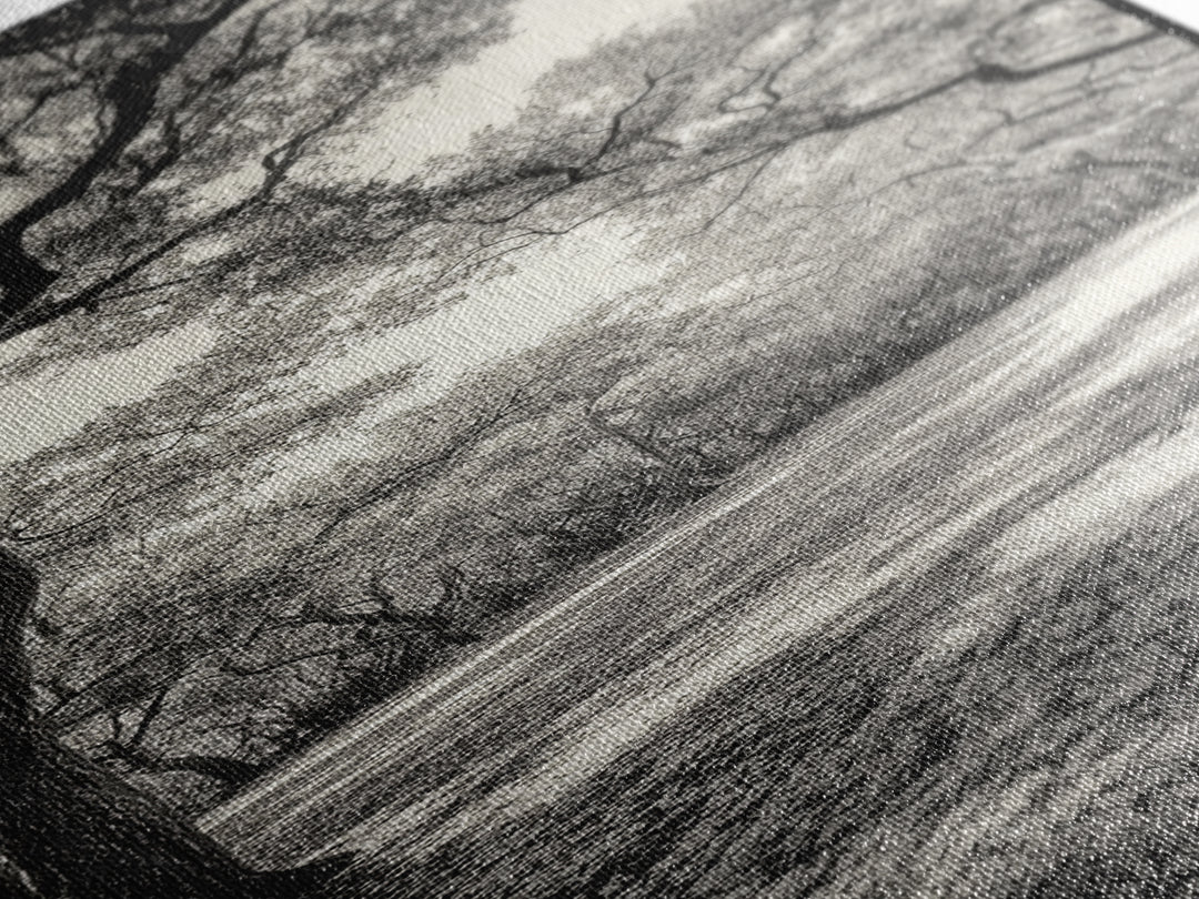 Autumn Forest Light, Peaceful Woodland Canopy, Fall Vibes Scene, Framed Canvas Print, Cozy Living Room Art, Entryway Wall Art