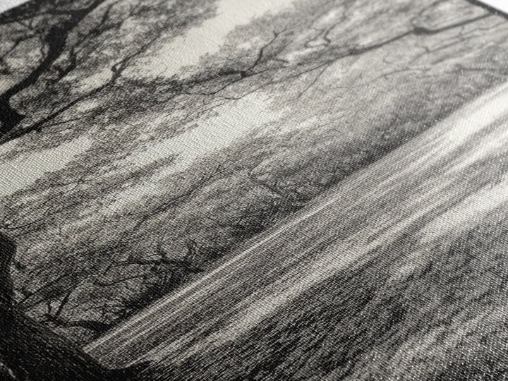 Autumn Forest Light, Peaceful Woodland Canopy, Fall Vibes Scene, Framed Canvas Print, Cozy Living Room Art, Entryway Wall Art