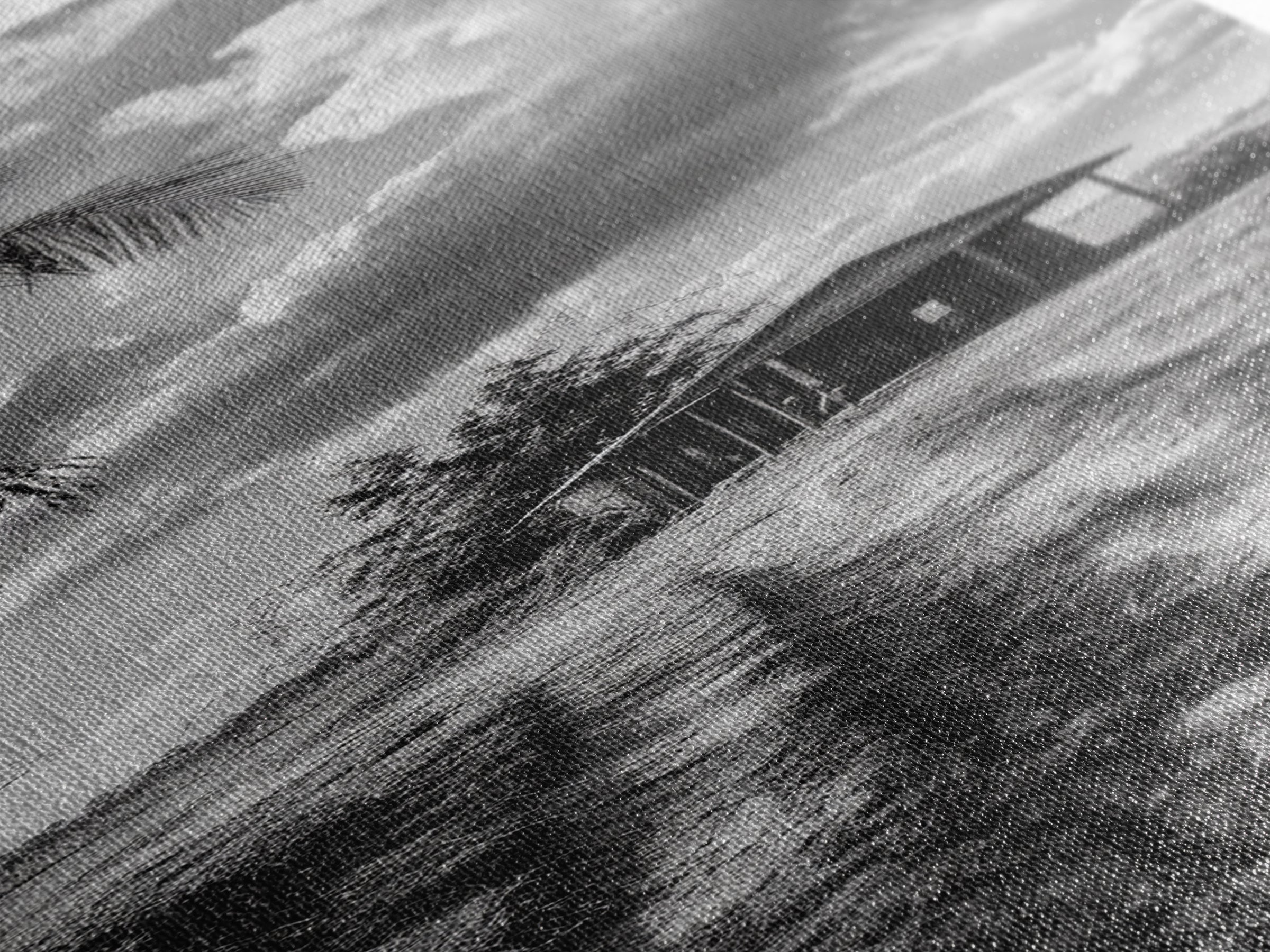 Rustic Cabin, Countryside Road, Farm Field, Palm Trees, Framed Canvas Print, Farmhouse Entryway Wall Art, Fall Landscape,  Den Wall Art