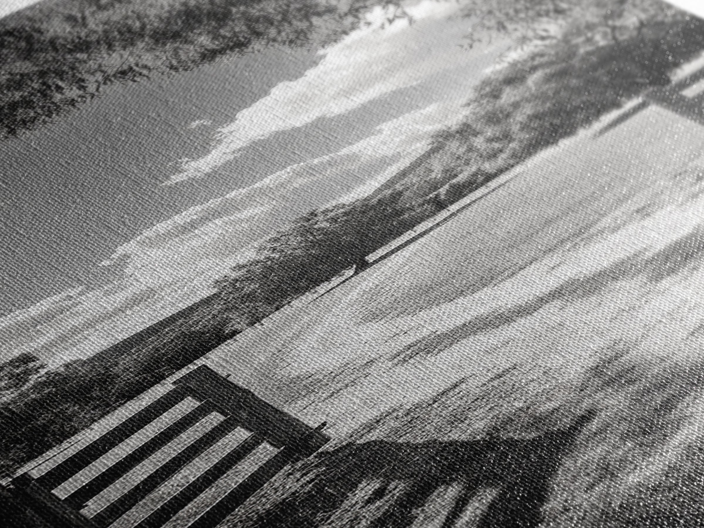 Country Road, Wooden Fence, Open Fields, Tree Shadows, Canvas Print, Rustic Farm Wall Art, Minimalist Nature Photography, Entryway Home Decor