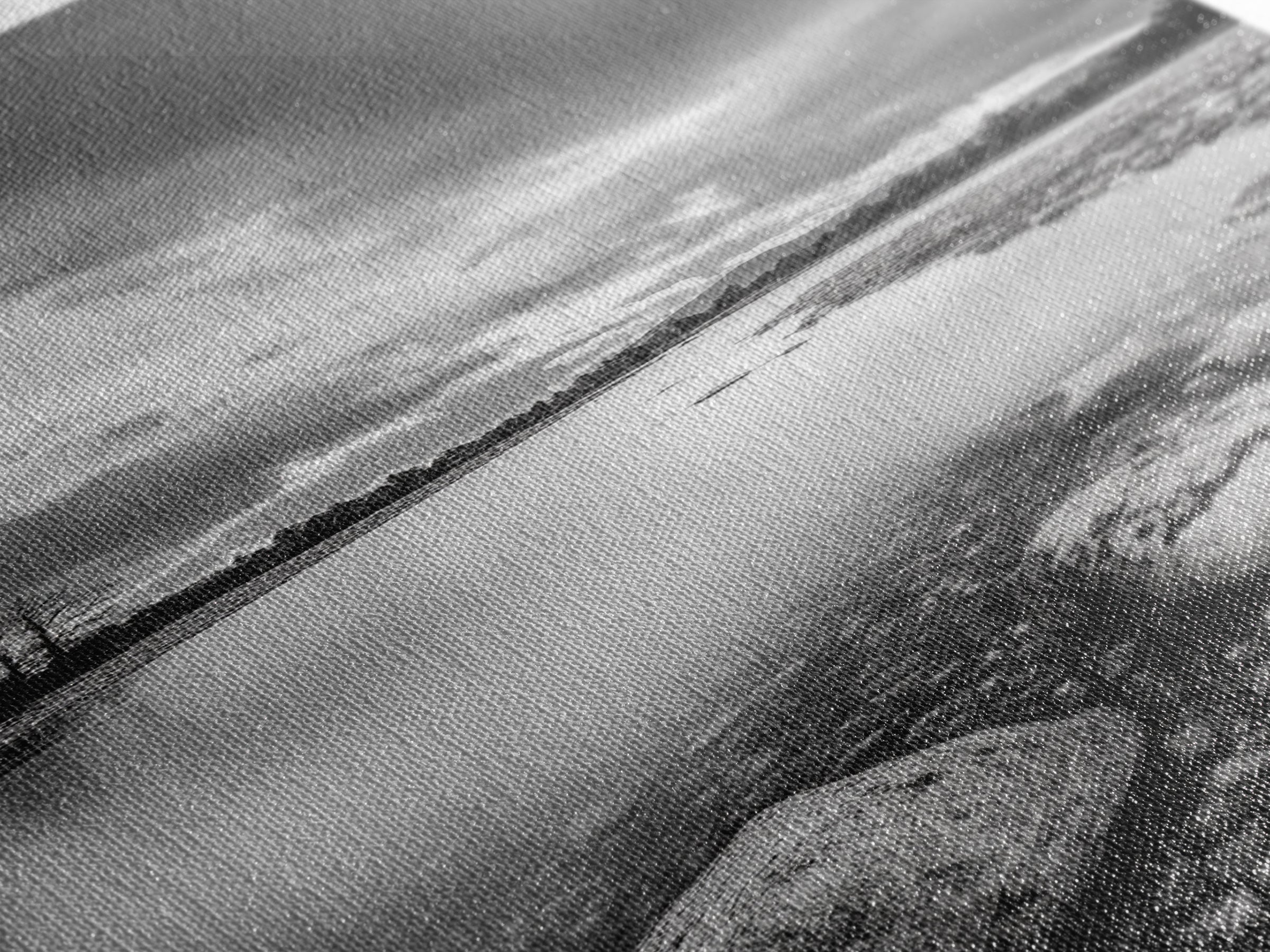 Rocky River, Serene Stream, Nature Calm, Monochrome Landscape, Framed Canvas Print Rustic Wall Decor, Modern Bathroom Art, Minimalist Style