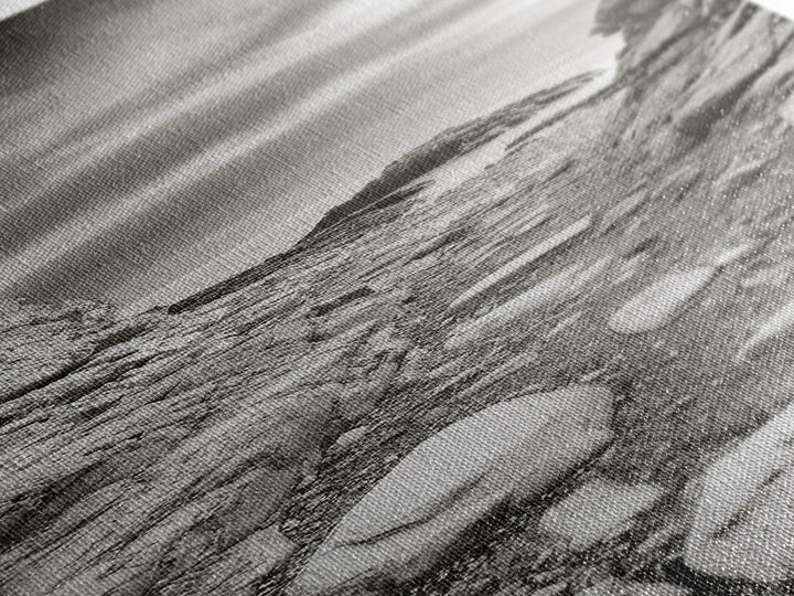 Rocky Coast Path, Serene Ocean View, Minimalist Nature, Framed Canvas Print, Neutral Tones, Beach Art, Hallway Wall Decor, Coastal Home Vibe