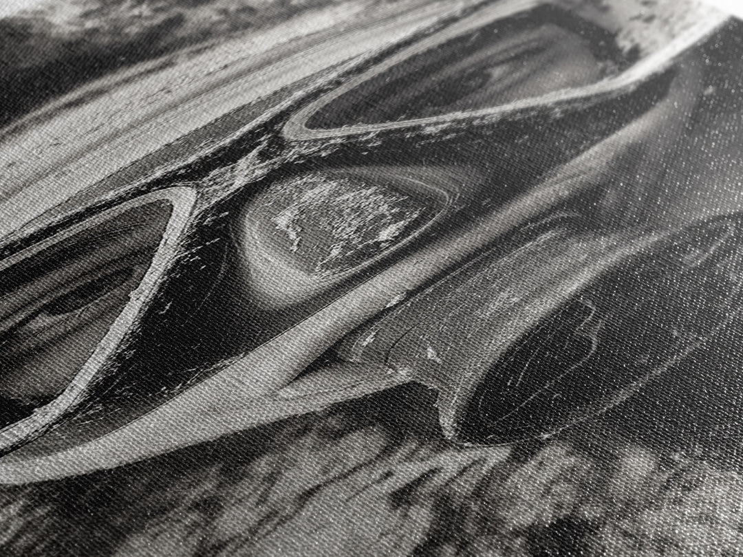 Diver Portrait, Underwater View, Close-Up Eyes, Canvas Print, Adventure Wall Art, Scuba Diving Decor, Unique Bathroom Art, Monochrome Style