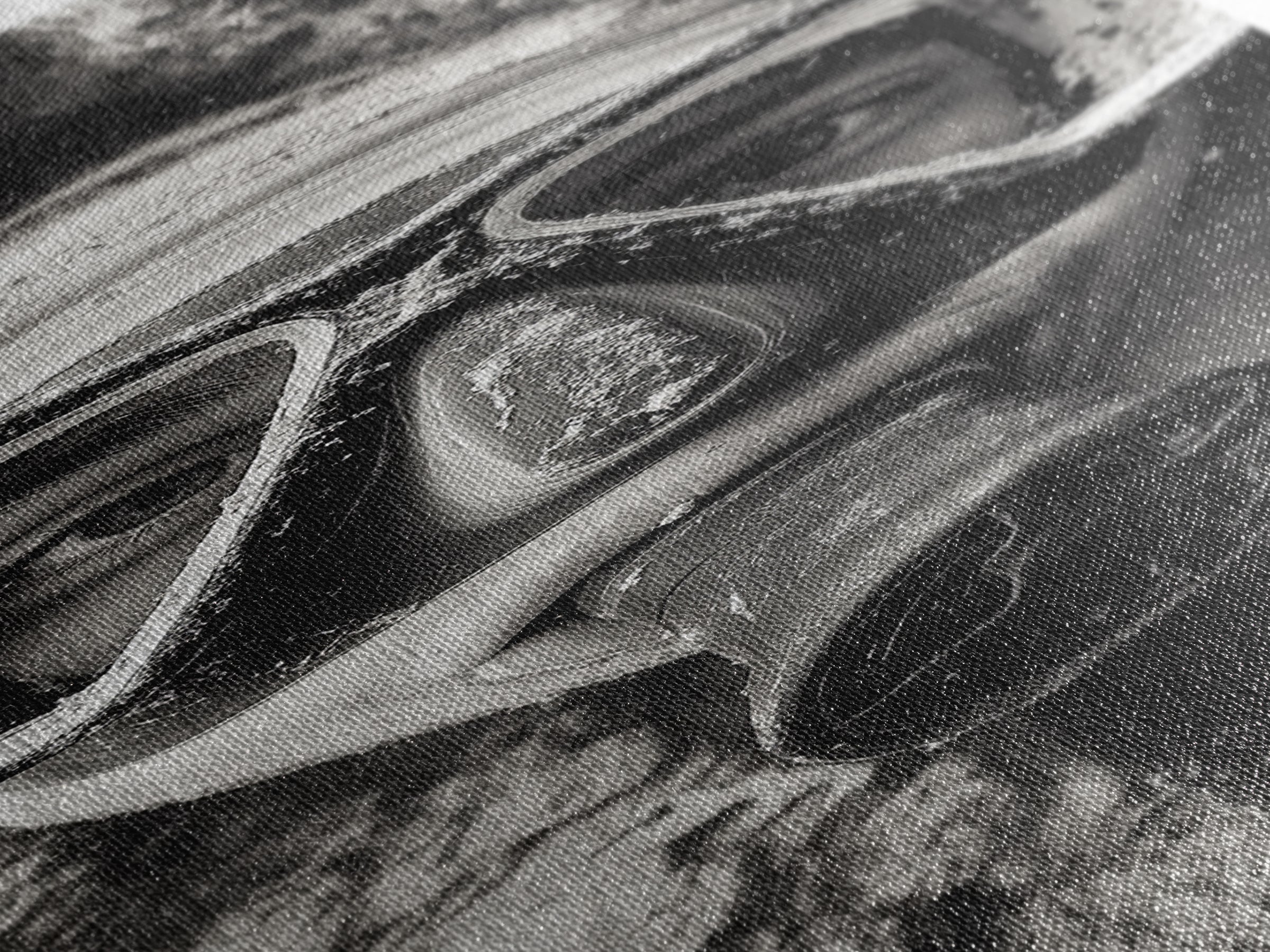 Diver Portrait, Underwater View, Close-Up Eyes, Canvas Print, Adventure Wall Art, Scuba Diving Decor, Unique Bathroom Art, Monochrome Style