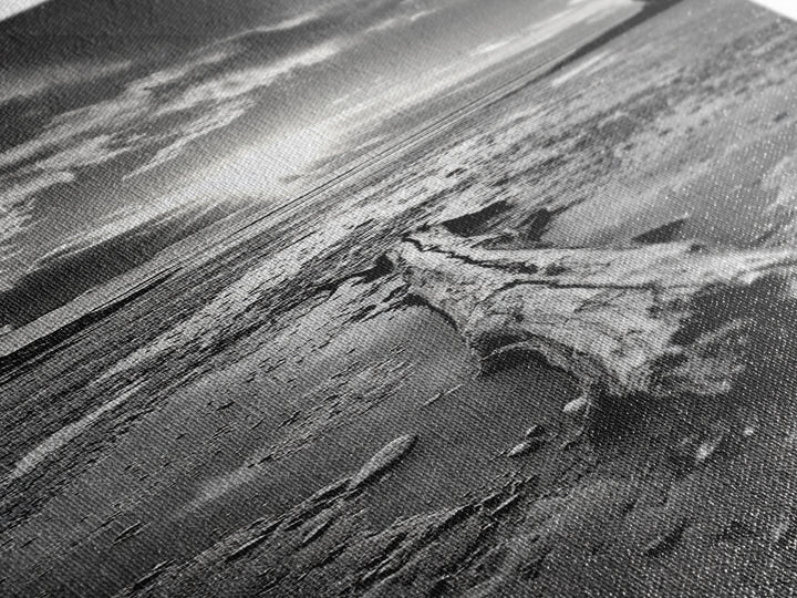 Driftwood Beach, Sunset Tide, Ocean Glow, Canvas Print, Fall Coastal Wall Art, Serene Nature Photography, Tranquil Living Room Decor