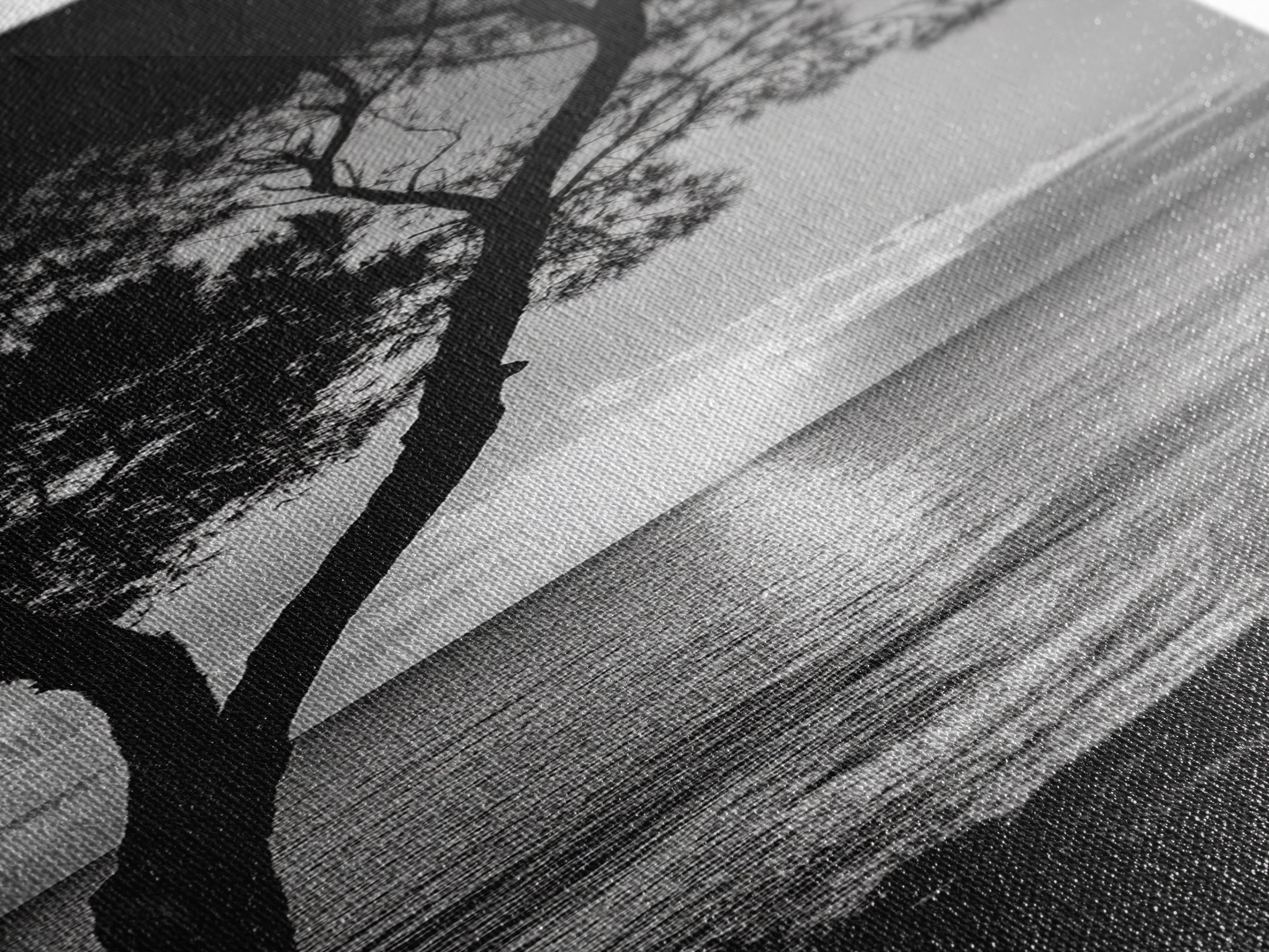 Coastal Tree, Ocean Sunset, Silhouetted Landscape, Peaceful Water, Framed Canvas Print, Nature Art, Bedroom Tranquil Decor