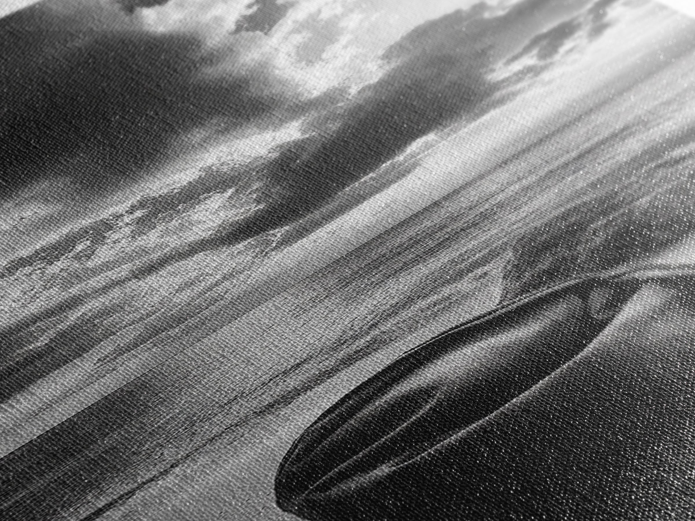 Coastal Bag, Driftwood Rock, Stormy Sea, Framed Canvas Print, Moody Beach Wall Art, Minimalist Decor, Ocean Vibe Photography