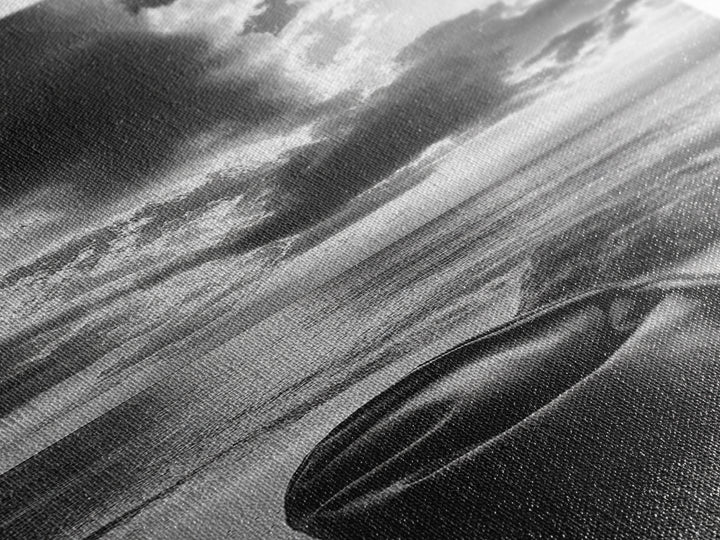 Coastal Bag, Driftwood Rock, Stormy Sea, Framed Canvas Print, Moody Beach Wall Art, Minimalist Decor, Ocean Vibe Photography