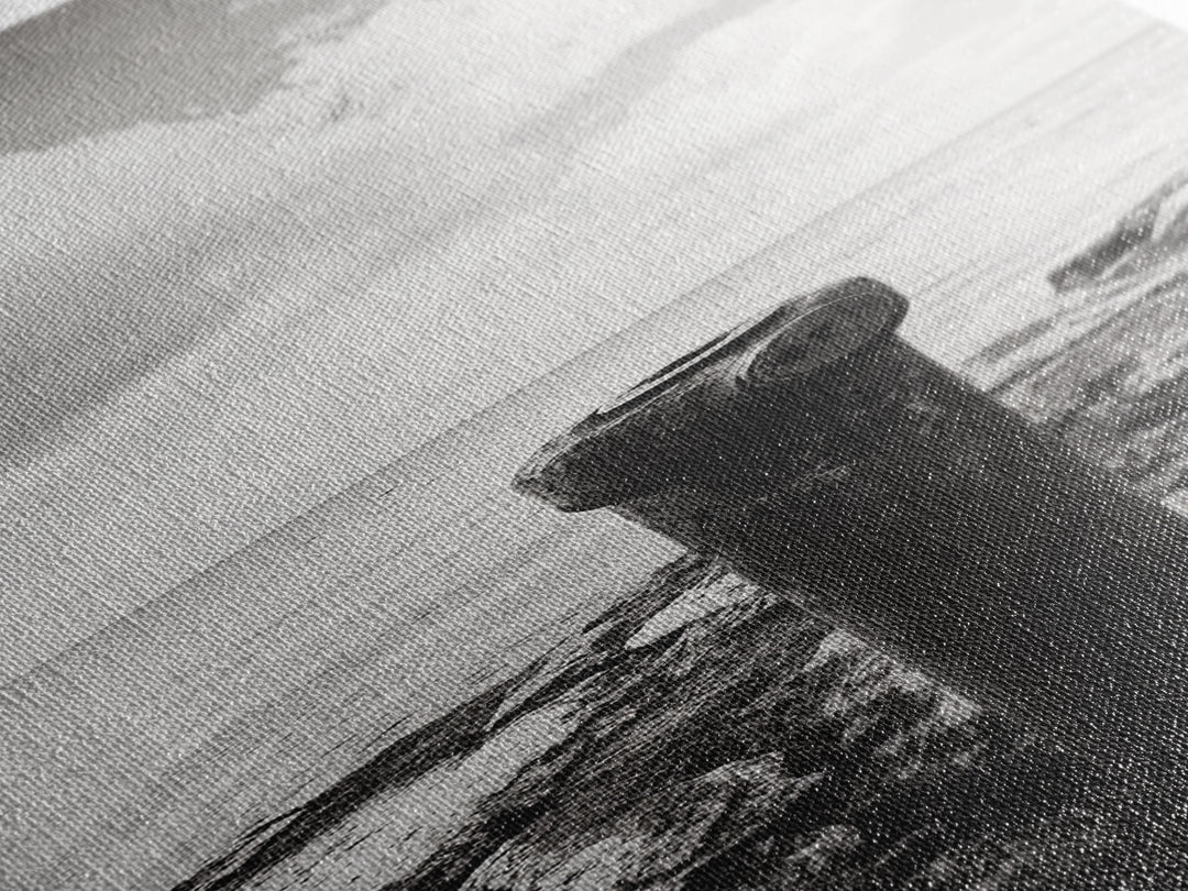 Coastal Pipe, Ocean View, Rusted Metal, Framed Canvas Print, Industrial Nautical Art, Bathroom Wall Decor, Minimal Seaside Landscape