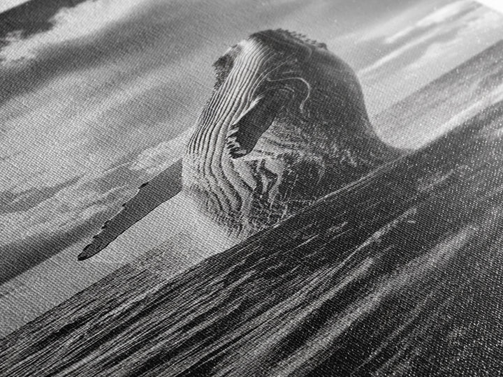 Breaching Whale Art, Ocean Wildlife Print, Marine Life Photography, Dramatic Sea Scene, Coastal Living Room Decor, Canvas Print