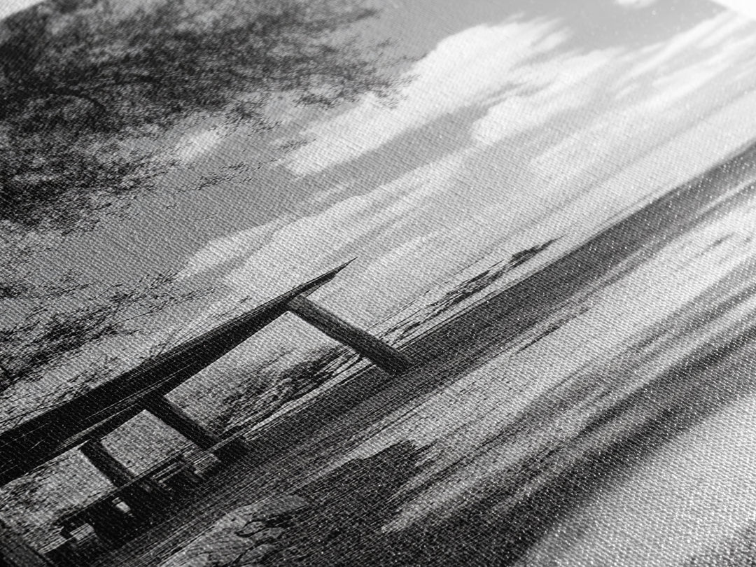 Coastal Bench, Ocean Peace, Nature Retreat, Minimal Landscape, Canvas Print, Zen Wall Art, Bedroom or Entryway Decor, Calm Beach Scene