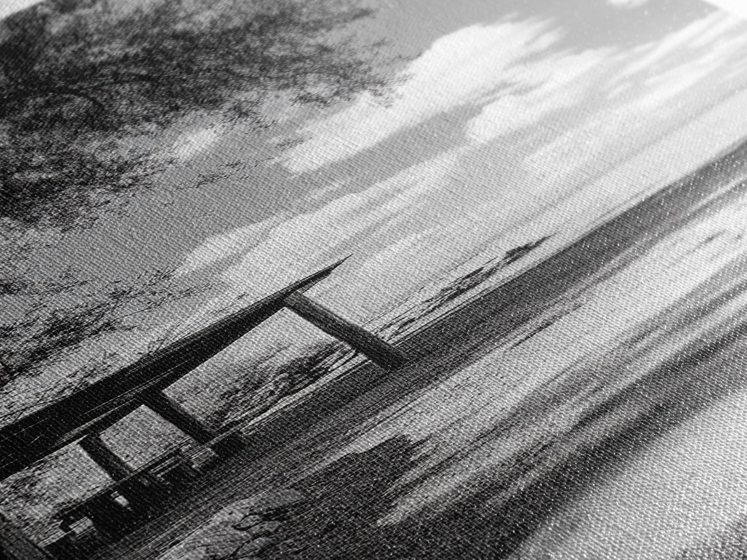 Coastal Bench, Ocean Peace, Nature Retreat, Minimal Landscape, Canvas Print, Zen Wall Art, Bedroom or Entryway Decor, Calm Beach Scene