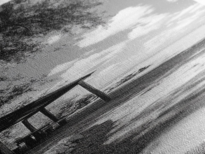 Coastal Bench, Ocean Peace, Nature Retreat, Minimal Landscape, Canvas Print, Zen Wall Art, Bedroom or Entryway Decor, Calm Beach Scene