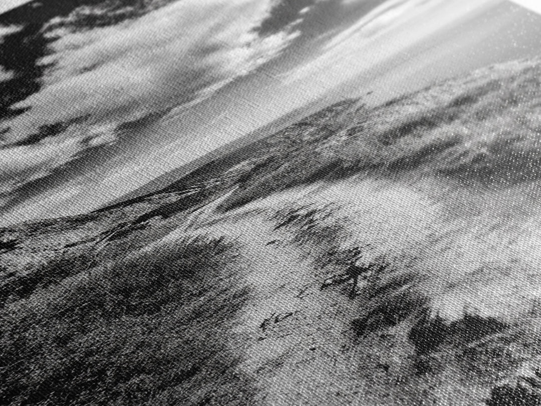 Cliffside Trail View, Path to Sea, Mountain Landscape, Framed Canvas Print, Wanderlust Decor, Office Wall Art, Adventure Travel Aesthetic