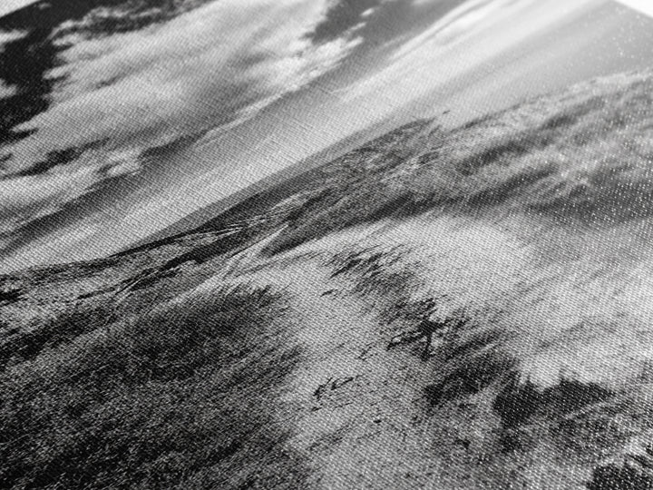 Cliffside Trail View, Path to Sea, Mountain Landscape, Framed Canvas Print, Wanderlust Decor, Office Wall Art, Adventure Travel Aesthetic