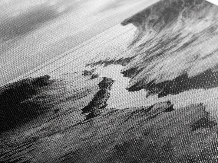 Coastal Crevice, Ocean Stream, Moody Nature, Rugged Beauty, Framed Canvas Print, Minimalist Beach Wall Art, Bedroom Art, Entryway Decor