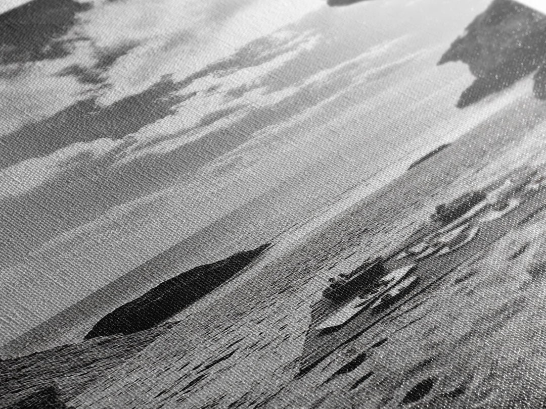 Beach Picnic, Seaside Cave, Ocean View, Framed Canvas Print, Minimalist Coastal Art, Dining Room Decor, Romantic Escape Vibes, Nautical Decor