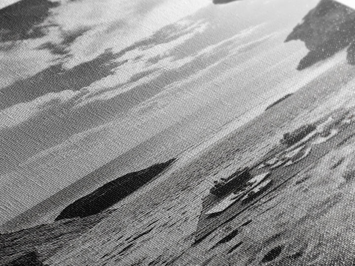 Beach Picnic, Seaside Cave, Ocean View, Framed Canvas Print, Minimalist Coastal Art, Dining Room Decor, Romantic Escape Vibes, Nautical Decor