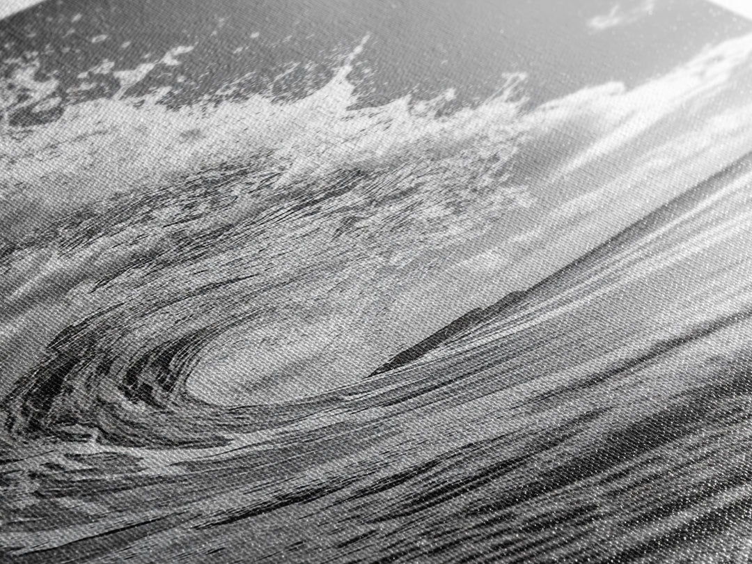 Curling Wave, Ocean Spray, Coastal Energy, Canvas Print, Surf Wall Art, Beach House Decor, Modern Minimalist Ocean Photography