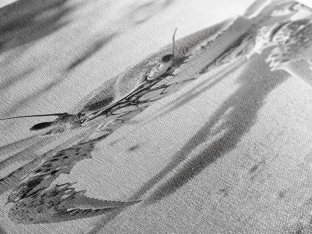 Sand Crab, Coastal Vibes, Beach Creature, Desert Aesthetic, Monochrome Wall Art, Canvas Print, Boho Bathroom Decor, Ocean Life Artwork
