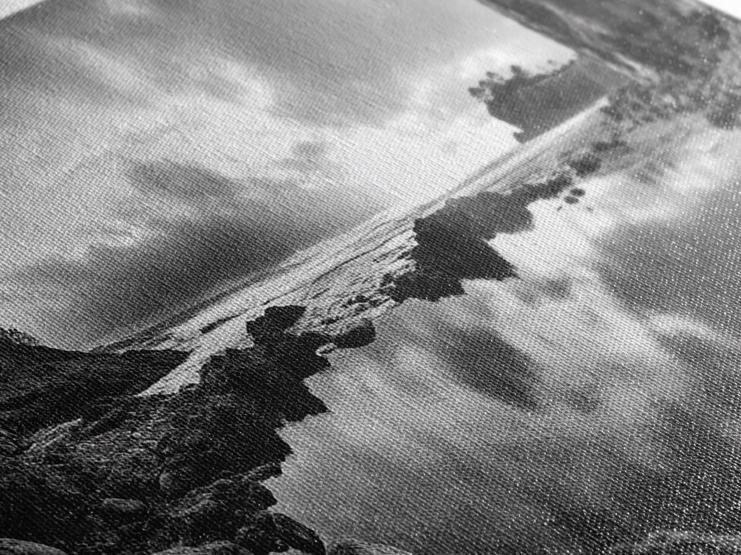 Coastal Reflection, Tide Pools, Dramatic Sky, Ocean Cliff Landscape, Framed Canvas Print, Bedroom Nature Photography Art