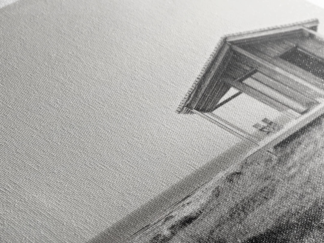 Beach Cabin, Coastal Escape, Minimalist Home, Seaside Solitude Scene, Canvas Print, Boho Beach Wall Art, Guest Room Decor