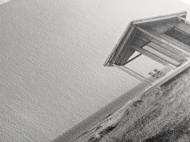 Beach Cabin, Coastal Escape, Minimalist Home, Seaside Solitude Scene, Canvas Print, Boho Beach Wall Art, Guest Room Decor