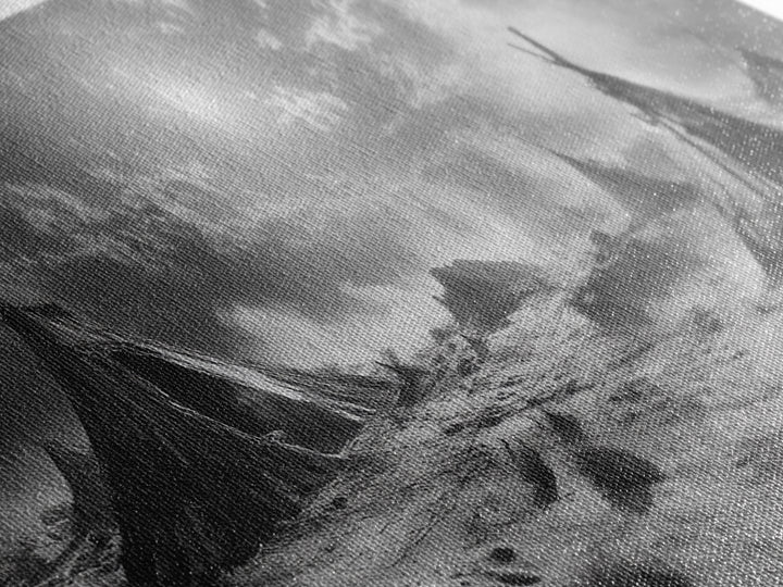 Desert Tent Scene, Surreal Tribal Landscape, Stormy Sky Tents, Canvas Print, Living Room Wall Art, Boho Nomad Aesthetic, Living Room Wall Art