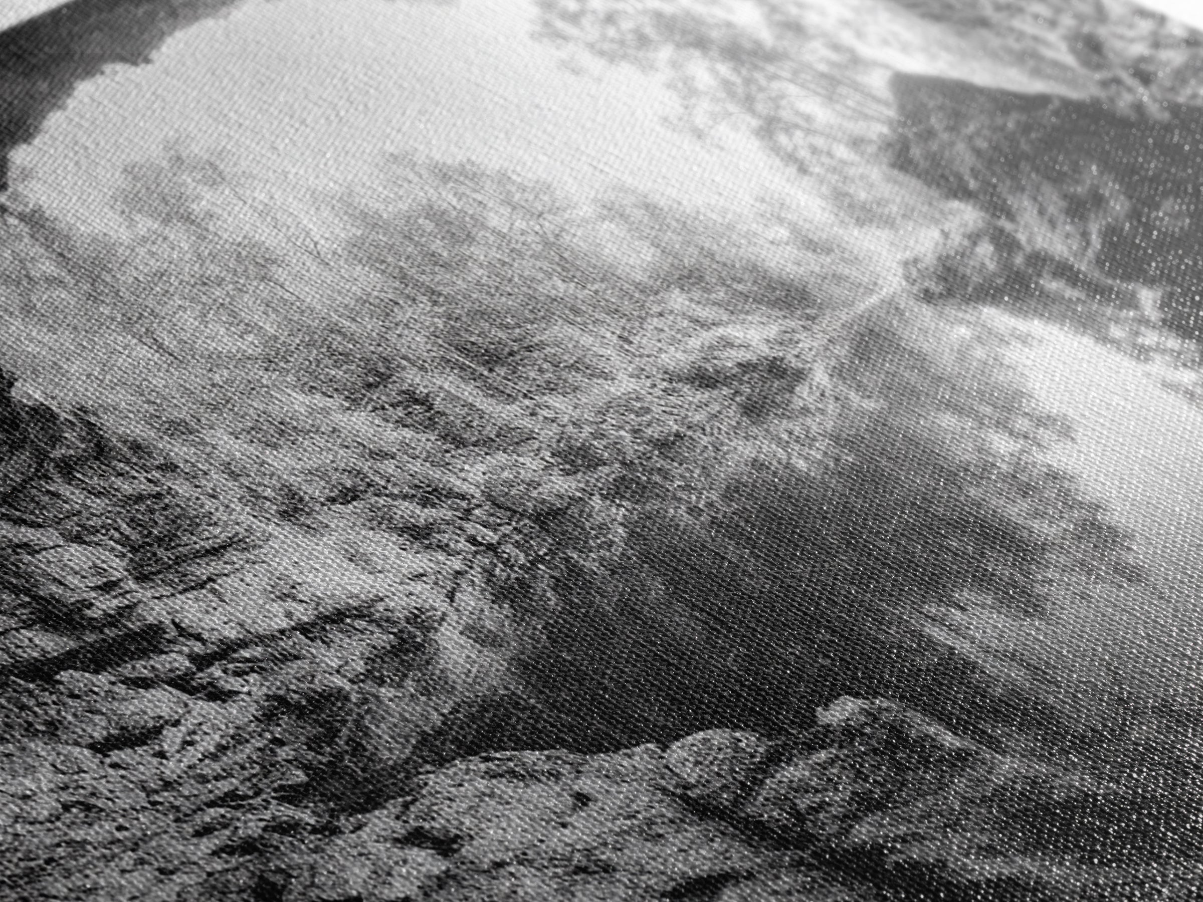 Cave Entrance Lake, Hidden Forest View, Rock Reflection Water, Canvas Print, Hallway Wall Art, Adventure Wilderness Decor, Minimalist Style