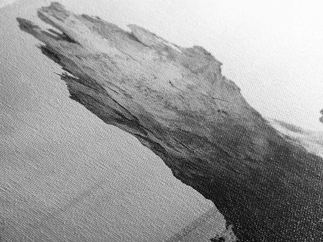 Desert Rock Tower, Surreal Landscape, Modern Nature Art, Canvas Print, Black and White Office Decor, Minimalist Style Piece, Bedroom Wall Art