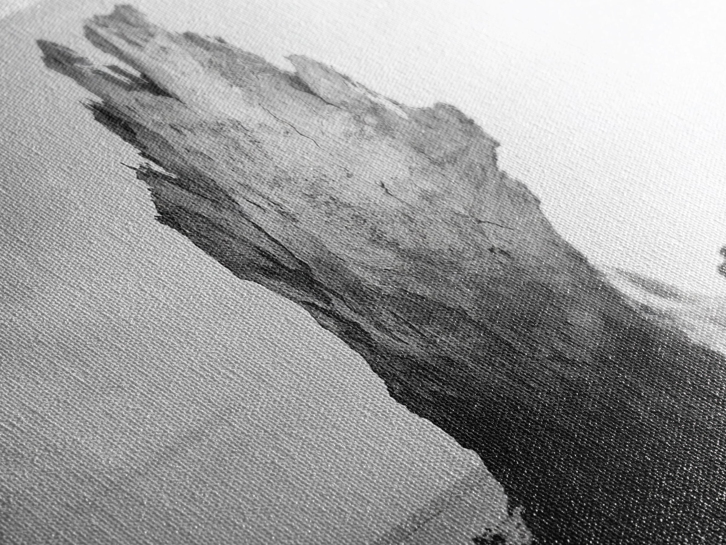 Desert Rock Tower, Surreal Landscape, Modern Nature Art, Canvas Print, Black and White Office Decor, Minimalist Style Piece, Bedroom Wall Art