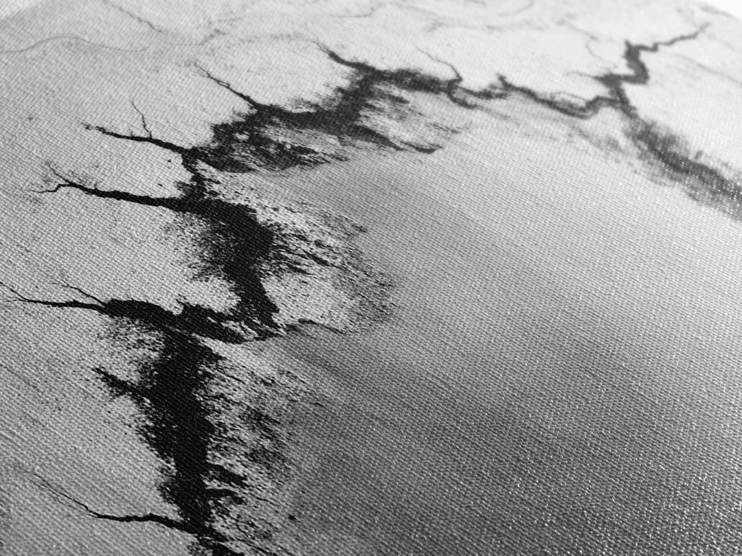 Aerial Desert, Cracked Earth, Modern Texture, Abstract Terrain, Canvas Print, Office Wall Art, Earth Tones, Contemporary Natural Art