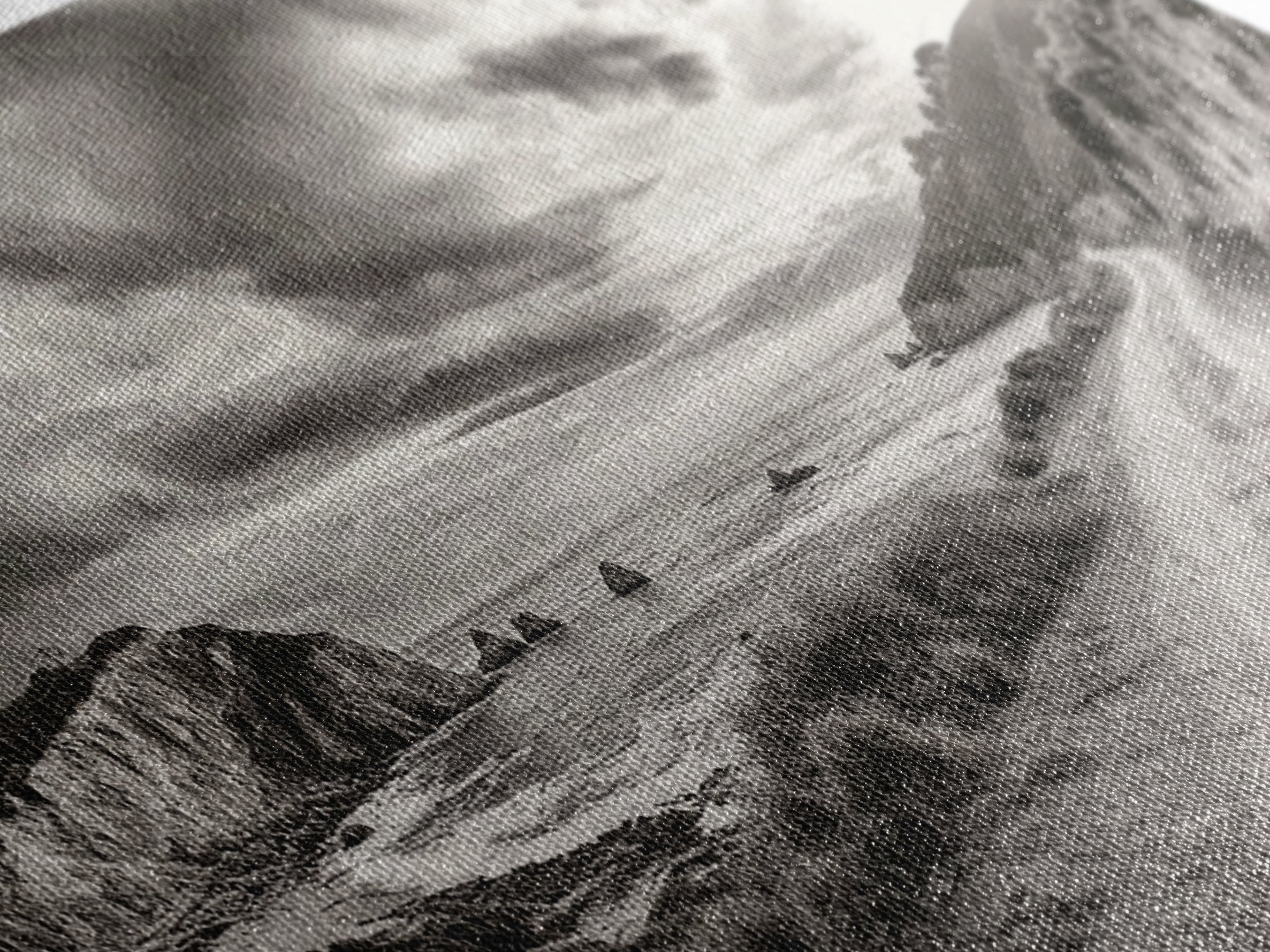 Coastal Road, Scenic Journey, Ocean Path, Cloudy Sky, Framed Canvas Print, Rustic Wall Art, Entryway Wanderlust Landscape, Coastal House