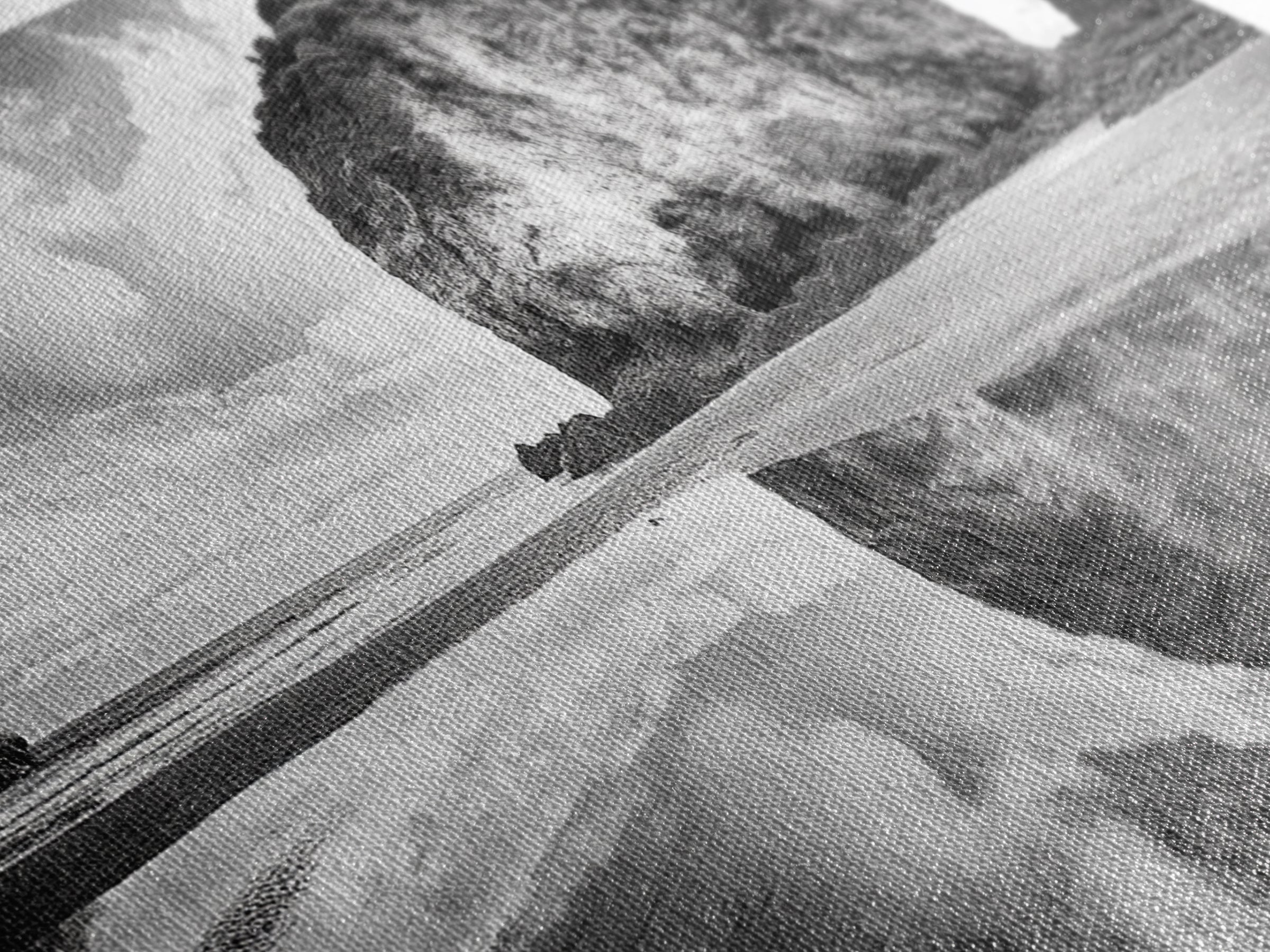 Beach Reflection, Seaside Rock, Cloudy Horizon, Coastal View, Framed Canvas Print, Minimalist Wall Art, Bathroom Ocean Decor