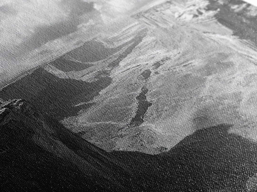 Desert Canyon Vista, Monument Valley View, Rugged Landscape Photography, Framed Canvas Print, Western Living Room Wall Art