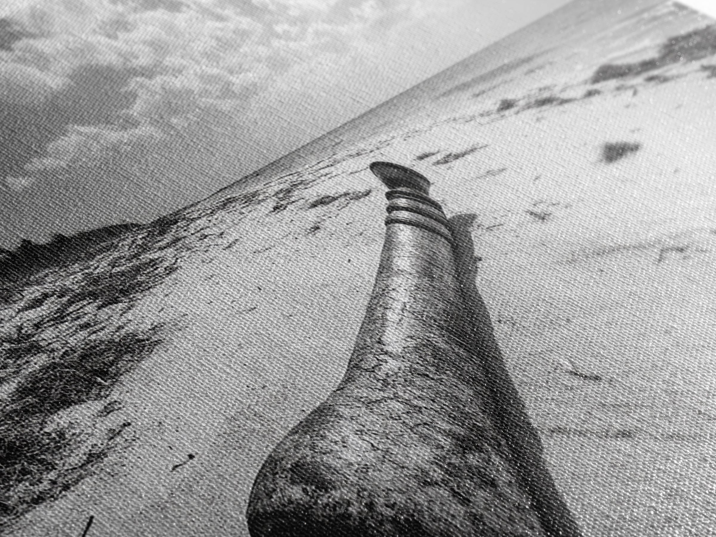 Abandoned Beach Pipe, Surreal Coastal Scene, Washed Ashore Photography, Framed Canvas Print, Moody Living Room or Fall Wall Art