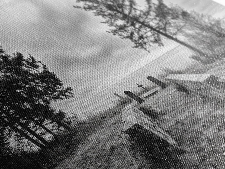 Coastal Graveyard, Moody Seascape, Quiet Reflection Scene, Framed Canvas Print, Gothic Office or Haunted Fall Wall Art Decor, Hallway Wall Art