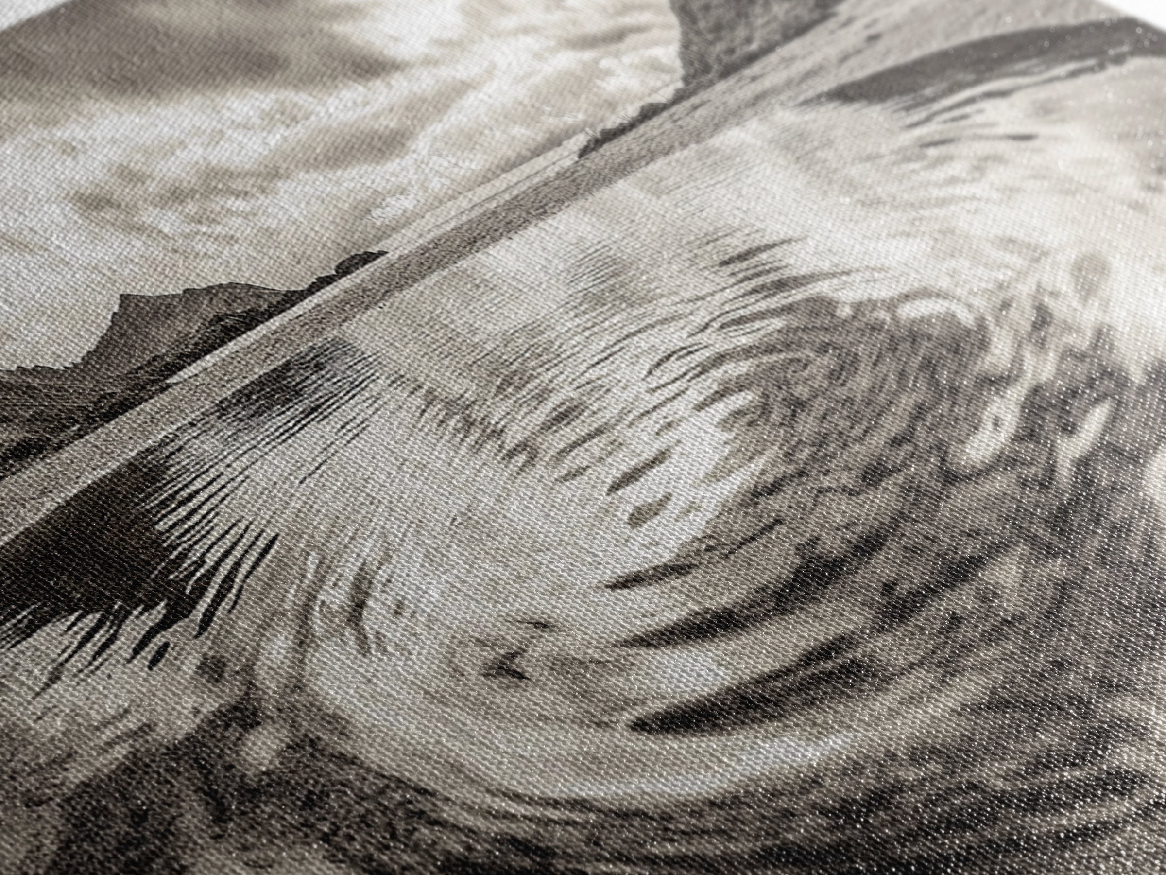 Rippled Water, Mountain View, Serene Beach, Nature Landscape, Canvas Print, minimalist art, spa decor, Scandinavian wall accent