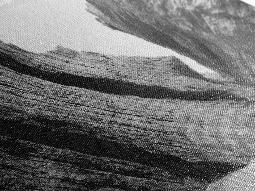 Canyon Rocks, Desert Wall, Natural Texture, Modern Rustic Decor, Framed Canvas Print, Bathroom Wall Art, Monochrome Earth Tones