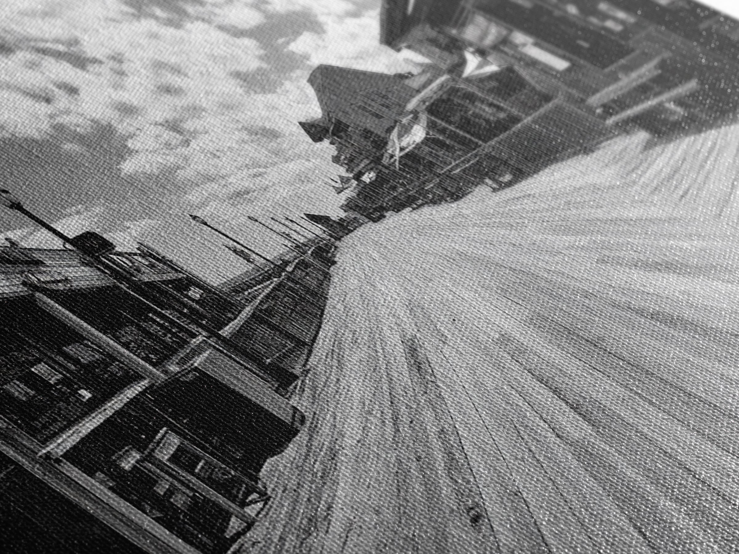 Boardwalk View, Beach Shops, Summer Scene, Coastal Town, Framed Canvas Print, Nautical Wall Art, Dining Room Coastal Decor