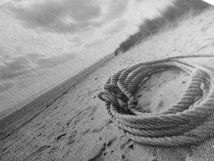 Beach Rope Still, Sand Dune Landscape, Seaside Art, Coastal Minimalist, Canvas Print, Neutral Wall Art, Living Room Coastal Decor, Nautical Style
