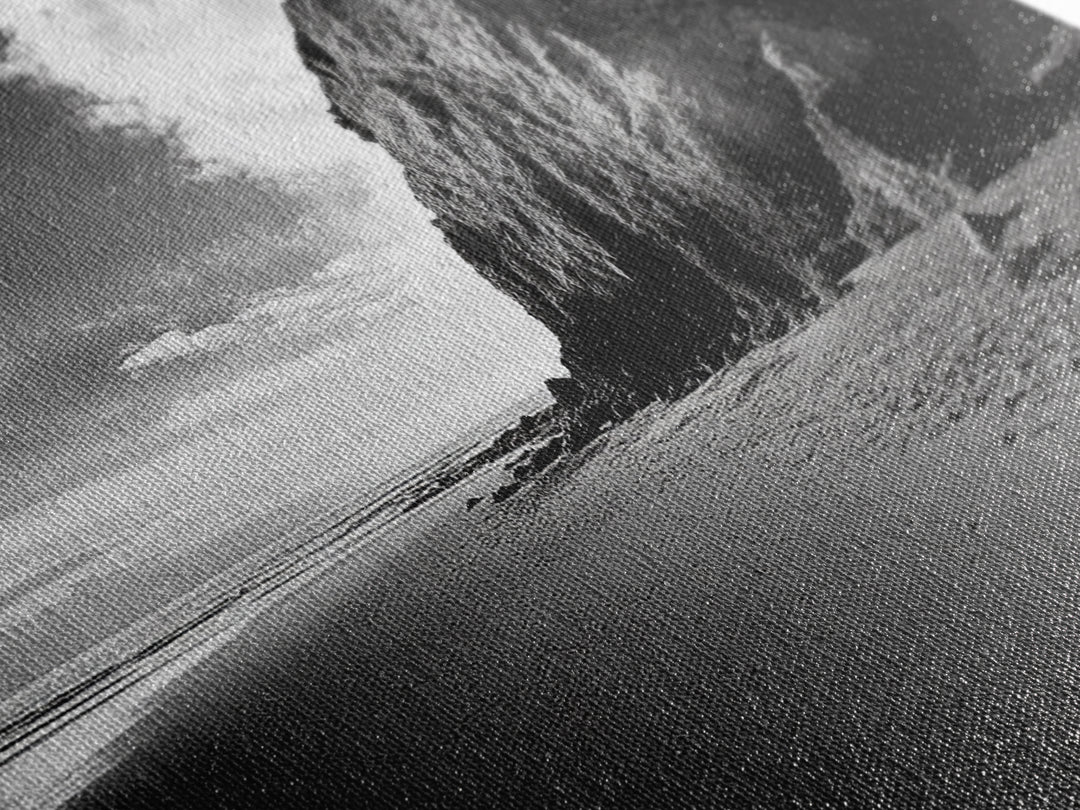 Coastal Rock Cliff, Dramatic Shore Scene, Sunset Beach Landscape, Nature Power Mood, Canvas Print, Office Wall Art, Modern Rustic Decor